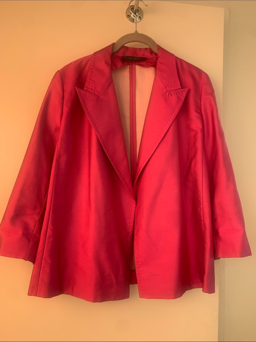 MaxMara Vibrant Pink Silk-Blend Blazer size 8